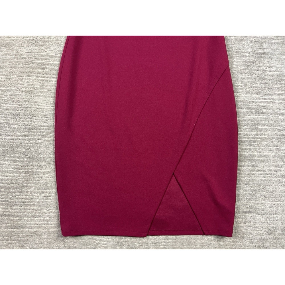 Kensie Dress Womens 14 Red Short Sleeve Midi Polyester Blend Casual Tie - Picture 4 of 13